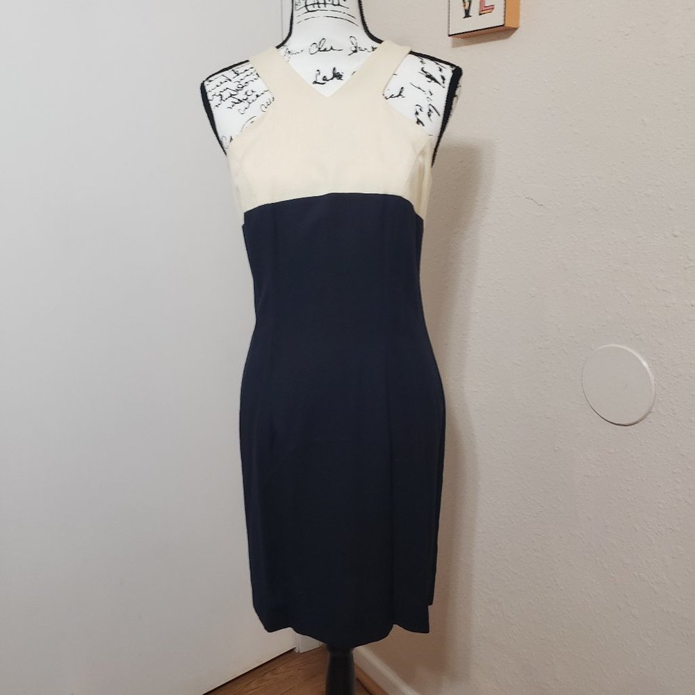 Vintage Black & Cream Dress By Jennifer Jeffries Size 4